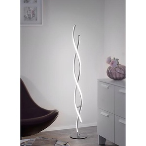 LED-Stehleuchte Ø 20cm Silber Stahl, gebürstet Nicht austauschbare LEDs