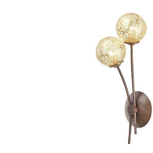 Paul Neuhaus Wandleuchte 2-flammig rostfarben - braun - Materialmix - 14 cm - 44 cm - cm 19,0 | Möbel Kraft