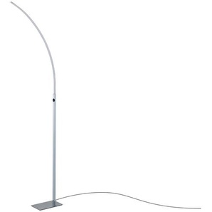KHG LED-Stehleuchte, 1-flammig gebogen - silber - Materialmix - 66 cm - 150 cm - 13 cm | Möbel Kraft