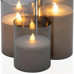 Pauleen LED Dekolicht »LED-Kerze Classy Smokey Candle, 3er Set«, Wachskerze