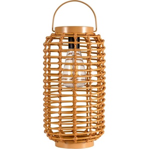 Pauleen LED Laterne Sunshine Darling Solarlaterne Beige Rattan/Metall/Kunststoff, LED fest integriert, Warmweiß, Solar