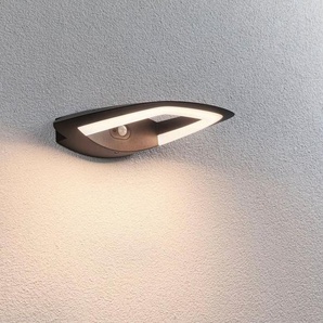 Paulmann LED Außen-Wandleuchte Outdoor 230V Akena PIR anthrazit, LED fest integriert, Warmweiß, PIR-Sensor, Bewegungsmelder