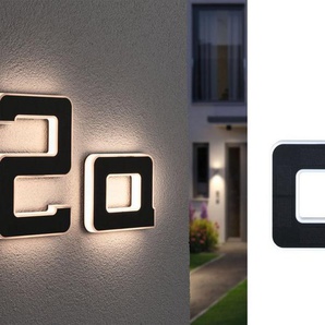 Paulmann LED Außen-Wandleuchte Solar Hausnummer, LED fest integriert, Warmweiß, LED-Modul, Hausnummern, Buchstaben wählbar, Akku wechselbar