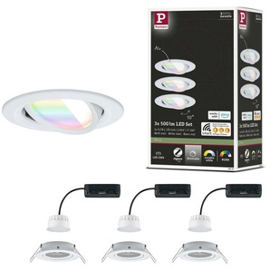 Paulmann LED Einbauleuchte LED Einbauleuchte Nova Coin rund 84mm 50°, LED fest integriert, Tageslichtweiß, Memoryfunktion, Farbwechsler, Farbsteuerung, Dimmer, Smart Home
