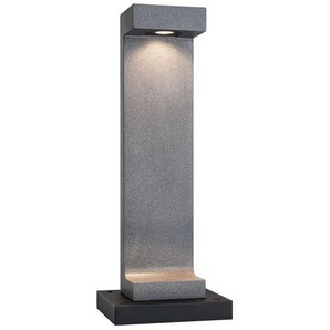 Paulmann LED Pollerleuchte Concrea IP65 616mm 3000K 6,8W 200lm 230V schwarzer Sandstein Beton, LED fest integriert, Warmweiß