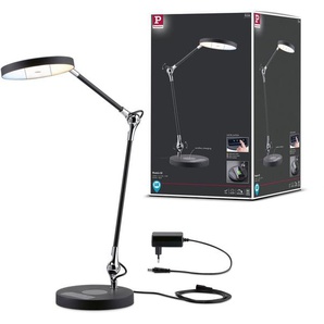 Paulmann LED Schreibtischlampe Numis 11W schwarz QI tuneablewhite dimmbar, LED fest integriert, Tageslichtweiß, Kabellänge 1,50m