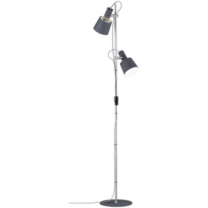 Paulmann Stehleuchte Haldar , Chrom, Dunkelgrau , Metall , 30x152 cm , Lampen & Leuchten, Innenbeleuchtung, Stehlampen, Stehlampen
