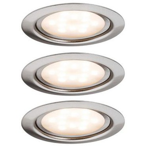 Paulmann Unterschrankleuchte 3x4,5W 12VA 230V/350mA 65mm Metall Eisen gebürstet, 3er Set, LED fest integriert, Warmweiß, LED Möbel Einbauleuchten Set