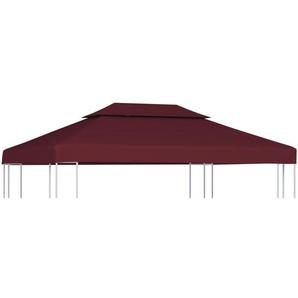 Pavillon-Dach mit Lüftungsdach 310 g/m² 4x3 m Bordeauxrot