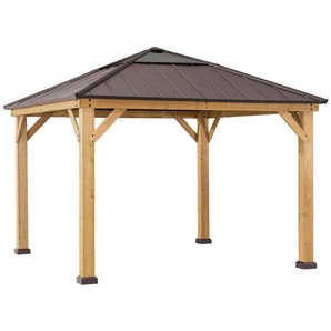 Pavillon , Holz , Zeder , 336x287x336 cm , wetterfest , Sonnen- & Sichtschutz, Pavillons