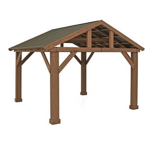 Pavillon , Holz , Zeder , 366x330x427 cm , FSC 100% , regenabweisend , Sonnen- & Sichtschutz, Pavillons