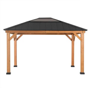 Pavillon , Holz , Zeder , 393.5x286.5x335.5 cm , wetterfest , Sonnen- & Sichtschutz, Pavillons