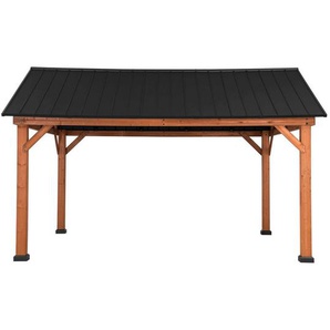 Pavillon , Holz , Zeder , 399.5x291.5x335.5 cm , wetterfest , Sonnen- & Sichtschutz, Pavillons