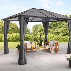 Pavillon KONIFERA Aruba 2.0, grau, B/H/T: 365cm x 260cm x 300cm, Pavillons, in Sockelmaß: 300x300 cm oder 365x300 cm, Topseller