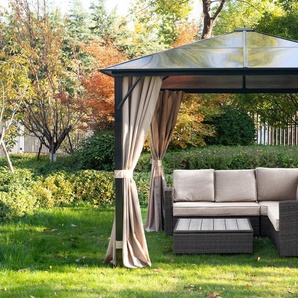 Pavillon KONIFERA Aruba 2.0, grau (beige), B/H/T: 298cm x 260cm x 298cm, Pavillons, in Sockelmaß: 300x300 cm oder 365x300 cm, Topseller
