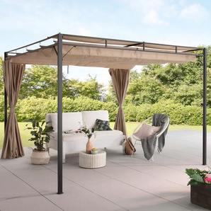 Pavillon KONIFERA Milos, beige (sandbeige), B/H/T: 300cm x 220cm x 300cm, Pavillons, BxT: 300x300 cm, Topseller