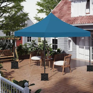 Pavillon mit 4 Seitenteilen und 4 Sandsäcke, Faltpavillon Das Spitzdach, Gartenpavillon höhenverstellbar, mit Tragetasche, wasserfest stabil