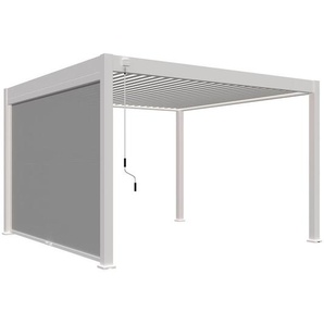 Pavillon-Rollo, Weiß, Metall, Textil, 360x235x10 cm, Sonnen- & Sichtschutz, Pavillons