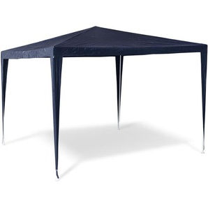 Pavillon Zelt HxBxT:250x300x300cm, quadratisch, Dach aus 100% pe, Stahlgestell, Partyzelt, blau - Relaxdays