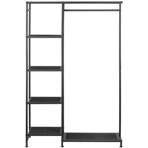 PBJ Garderobenschrank, Schwarz, Metall, 5 Fächer, 100x165x36 cm, Garderobe, Garderobenschränke