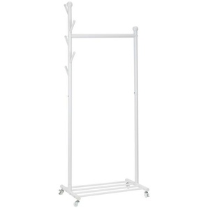 PBJ Kleiderwagen, Weiß, Metall, 68x170x43 cm, Garderobe, Garderobenständer