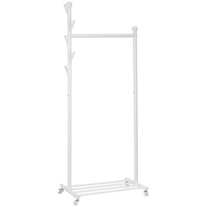 PBJ Kleiderwagen, Weiß, Metall, 68x170x43 cm, Garderobe, Garderobenständer