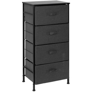 PBJ Kommode, Schwarz, Dunkelgrau, Textil, 4 Schubladen, 45x92.5x30 cm, Wohnzimmer, Kommoden & Sideboards, Kommoden