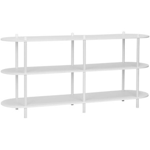 PBJ Regal, Weiß, Holzwerkstoff, 3 Fächer, 160x70x38 cm, Wohnzimmer, Regale, Bücherregale