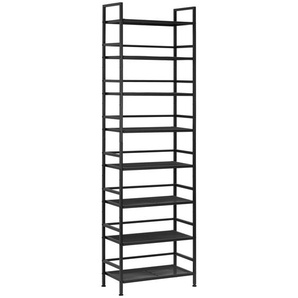 PBJ Schuhregal, Schwarz, Metall, 8 Fächer, 59x196x30 cm, Garderobe, Schuhaufbewahrung, Schuhregale