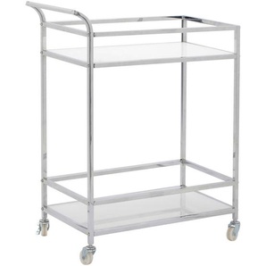 PBJ Servierwagen, Weiß, Chrom, Metall, Rollen, 60x80x35 cm, Esszimmer, Barmöbel, Barwagen