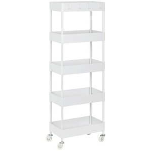 PBJ Servierwagen, Weiß, Metall, Kunststoff, Rollen, 40x116x22 cm, einfacher Aufbau, Esszimmer, Barmöbel, Barwagen