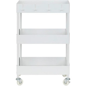 PBJ Servierwagen, Weiß, Metall, Rollen, 40x64x22 cm, einfacher Aufbau, Esszimmer, Barmöbel, Barwagen