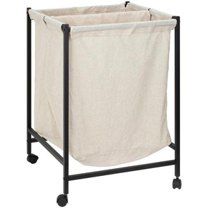 PBJ Wäschekorb, Schwarz, Metall, Textil, 55x80x28 cm, Ordnen & Aufbewahren, Wäschekörbe & Tonnen