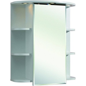 Saphir Badezimmerspiegelschrank Quickset 335 Badschrank, 1 Spiegeltüren, 1 Einlegeböden, 60 cm breit inkl. LED-Beleuchtung, Türdämpfer, Schalter-/Steckdosenkombination
