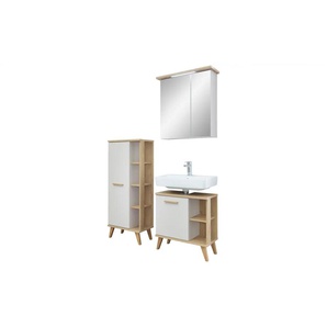 Badmöbel-Set - beige - Materialmix - 111 cm - 200 cm | Möbel Kraft
