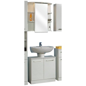 Saphir Badmöbel-Set Quickset 335 2-teilig, Waschbeckenunterschrank mit LED-Spiegelschrank, (2-St), 3 Türen, seitliche Ablagefächer, ohne Waschbecken, Waschplatz