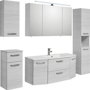 PELIPAL Badmöbel-Set Quickset 936, (Set, 5-St), Spiegelschrank inkl. LED-Beleuchtung, Waschtisch-Kombination