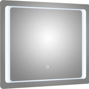 Saphir Badspiegel Quickset Spiegel inkl. LED-Beleuchtung und Touchsensor, 90 cm breit, Flächenspiegel rechteckig, 12V LED, 20 Watt, Wandspiegel