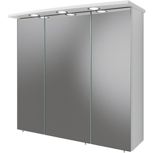 Spiegelschrank PELIPAL Quickset 316 Schränke Gr. B/H/T: 75 cm x 72 cm x 20 cm, 3 St., weiß (weiß glanz) Bad-Spiegelschränke
