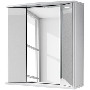 Pelipal Spiegelschrank Zino Spanplatte Weiß 65x70x25 cm (BxHxT) Spiegel Modern 3-türig