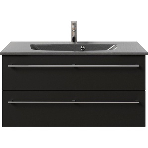 Saphir Waschtisch Serie 6025 Mineralmarmor-Waschtisch mit Unterschrank, 97 cm breit (2-St), Waschplatz mit 2 Schubladen, hängend, verschiedene Ausführungen