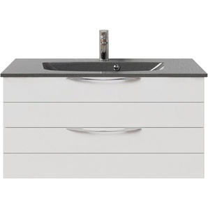 Saphir Waschtisch Serie 6025 Mineralmarmor-Waschtisch mit Unterschrank, 97 cm breit (2-St), Waschplatz mit 2 Schubladen, hängend, verschiedene Ausführungen
