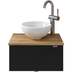 Saphir Waschtisch Serie 6915 Waschschale mit Unterschrank für Gästebad, Gäste WC (3-St., Keramik-Aufsatzbecken, Waschtischplatte, Waschtischunterschrank), 51 cm breit, 1 Tür, Waschtischplatte, kleine Bäder, ohne Armatur