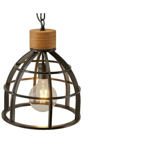Pendelleuchte 1-flammig schwarz/holzfarben - holzfarben - Materialmix - 38 cm - 34.0 | Möbel Kraft