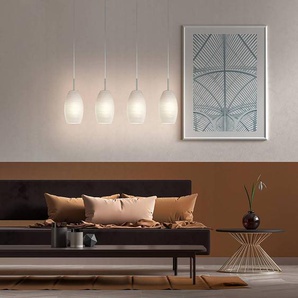 Pendelleuchte Batista 3 102 x 110 x 12cm Beige Glasart: Farbglas Material: Glas, Metall Metallart: Stahl Oberfläche Metall: Vernickelt E27