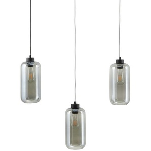 Pendelleuchte, 3-flammig, Glas graphitfarben ¦ schwarz ¦ Maße (cm): B: 80 H: 82