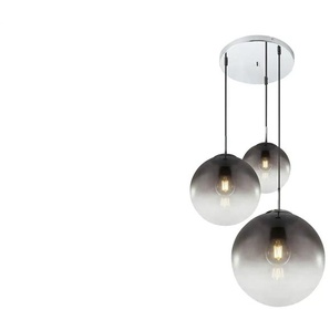 Pendelleuchte  3-flammig  Rauchglas-Kugeln   ¦ grau Ø: 51