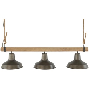 Pendelleuchte 3-flammig schwarz/Holz mit Tau Max ¦ schwarz ¦ Maße (cm): B: 90 H: 120