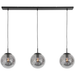 Pendelleuchte Bollique 3-flammig 170 x 160 x 25cm Schwarz Eisen, pulverbeschichtet Rauchglas E27