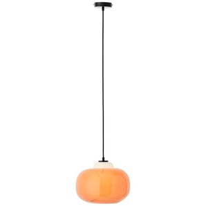 Pendelleuchte BRILLIANT Blop Lampen Gr. Ø 30 cm, orange Pendelleuchten und Hängeleuchten Höhe 128,5 cm, Ø 30 E27, kürzbar, GlasMetall,